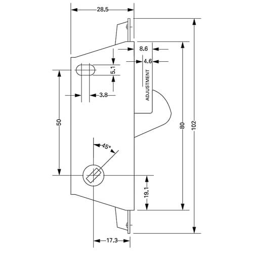 Adams Rite MS1848 Metal Patio Door Hookbolt Deadlock - Image 2