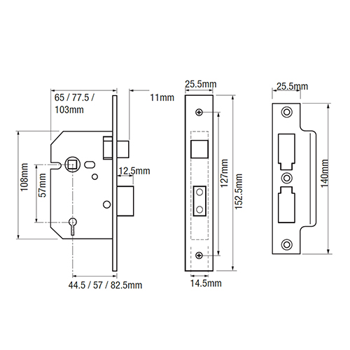 Union 2277 3 Lever Mortice Sashlock - Image 6