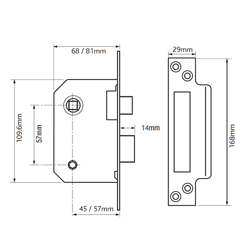 Union 22WC Strongbolt Bathroom Mortice Sashlock - Image 2