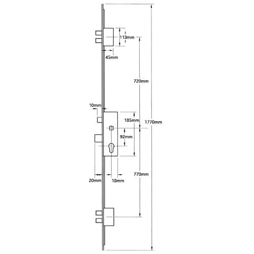 Winkhaus Thunderbolt Latch 5 Deadbolts Split Spindle Multipoint Door Lock - Image 8