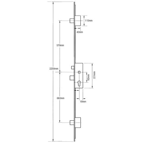 ERA Latch 3 Deadbolts Split Spindle Multipoint Door Lock - Option 1 - Image 2