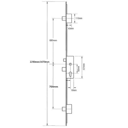 ERA Latch 3 Deadbolts Split Spindle Multipoint Door Lock - Option 2 - Image 2