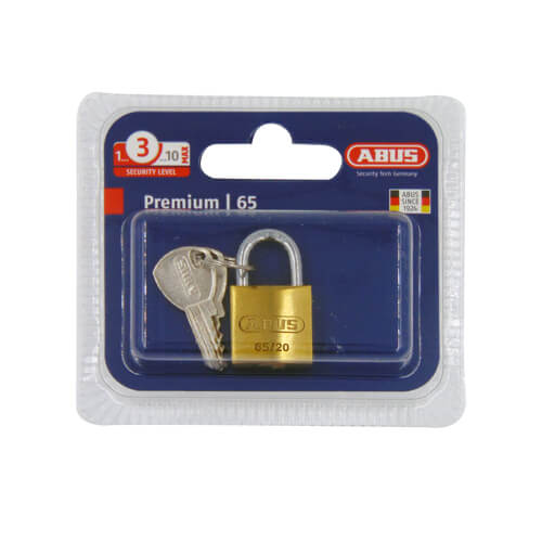 Abus 65 Series 20mm Open Shackle Brass Padlock - Image 2