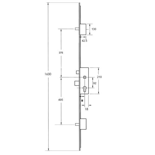 KFV Latch Deadbolt 2 Pins Lift Lever Multipoint Door Lock - Shootbolt Compatible - Image 2
