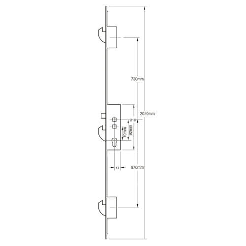 Fix Asgard 7025 Latch 3 Hooks Double Spindle Multipoint Door Lock - Option 2 - Image 2