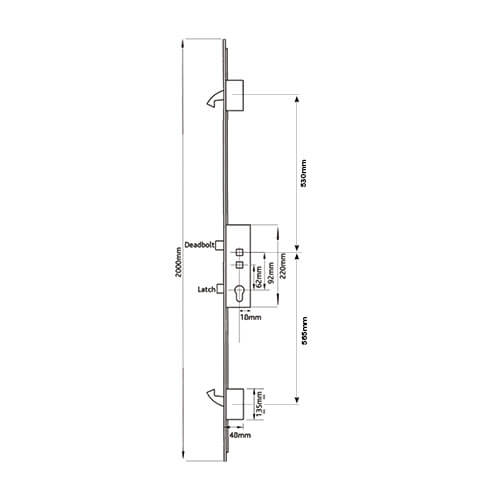 Avantis Latch Deadbolt 2 Hooks Double Spindle Multipoint Door Lock - Shootbolt Compatible - Image 2