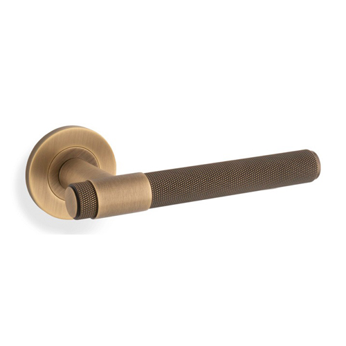 Alexander & Wilks AW240AB Knurled Kingstone Lever On Round Rose (LEAD TIME: 2-3 DAYS)