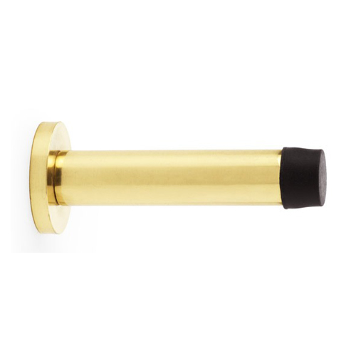 Alexander & Wilks AW616PBL Cylinder Projection Door Stop On Rose - Polished Brass Lacquered (LEAD TIME: 2-3 DAYS)