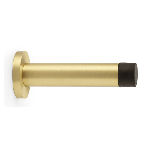 Alexander & Wilks AW616SB Cylinder Projection Door Stop On Rose - Satin Brass (LEAD TIME: 2-3 DAYS)