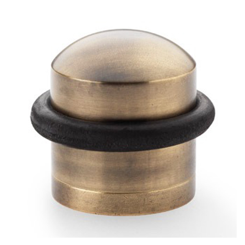 Alexander & Wilks AW638ABZ Dome Top Floor Mounted Door Stop - Antique Brass Bronze (LEAD TIME: 2-3 DAYS)
