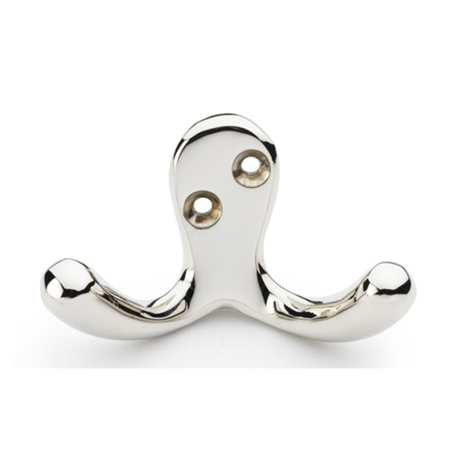 Alexander & Wilks AW773PN Victorian Double Robe Hook - Polished Nickel (LEAD TIME: 2-3 DAYS)