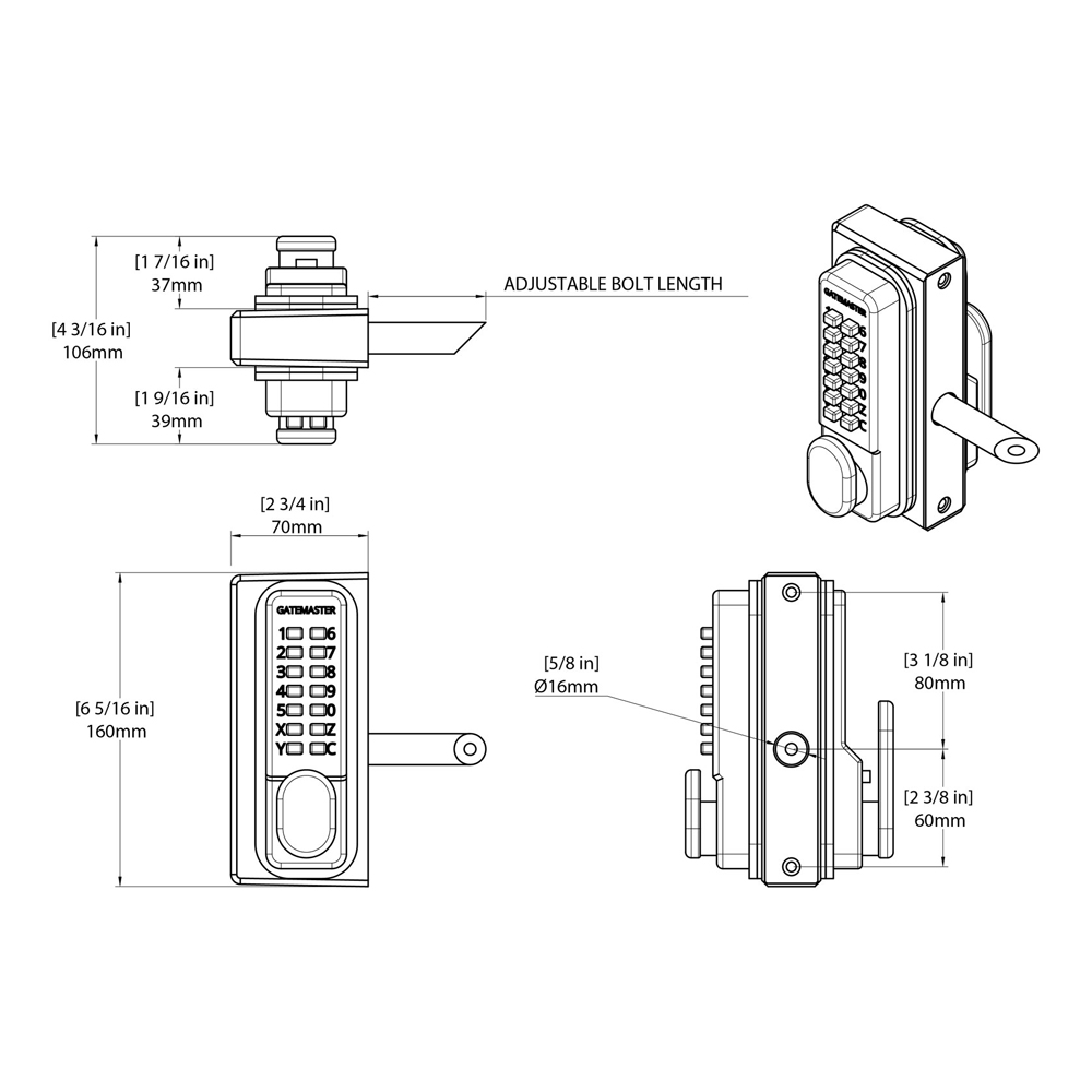 Gatemaster BDGS Superlock 2.0 Single Sided Digital Lock for Metal Gates (LEAD TIME: 2-3 DAYS) - Image 2