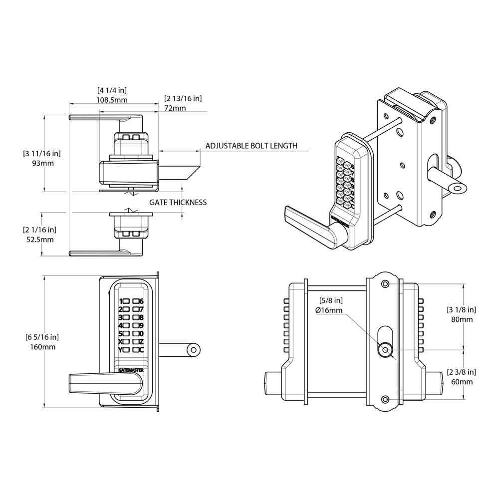 Gatemaster BDGSWRR Superlock 2.0 RapidReset Single Sided Gate Lock for Wooden Gates (LEAD TIME: 2-3 DAYS) - Image 2