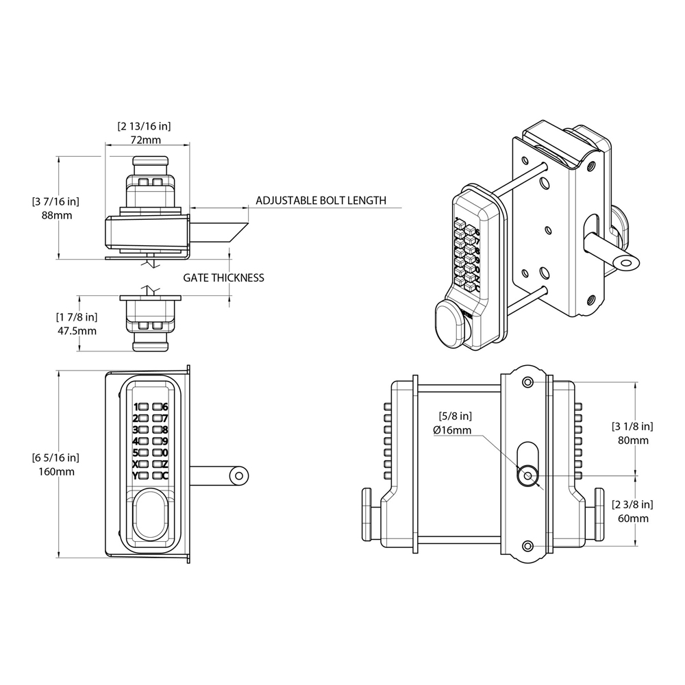 Gatemaster BDGW Superlock 2.0 Surface Mounted Double Sided Gate Lock for Wooden Gates (LEAD TIME: 2-3 DAYS) - Image 2