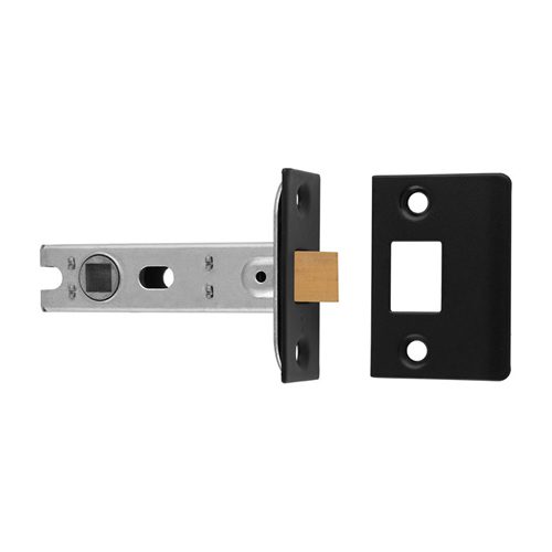 Eurospec BTL30MB 76mm CE B/T Tubular Mortice Latch Square - Matt Black (LEAD TIME: 2-3 DAYS)