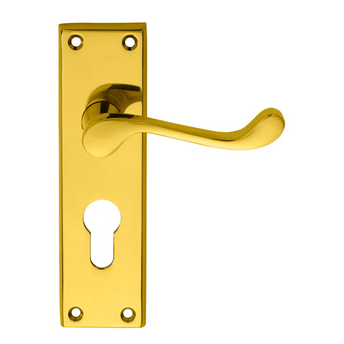 Carlisle Brass CBS54Y Contract Victorian Scroll Lever On Euro Lock Backplate (LEAD TIME: 2-3 DAYS)