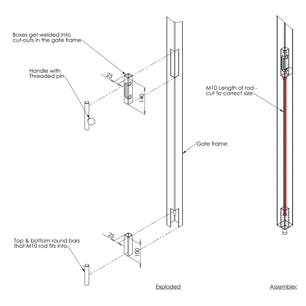 Gatemaster CDD/CDS Concealed Drop Bolt (LEAD TIME: 2-3 DAYS) - Image 2