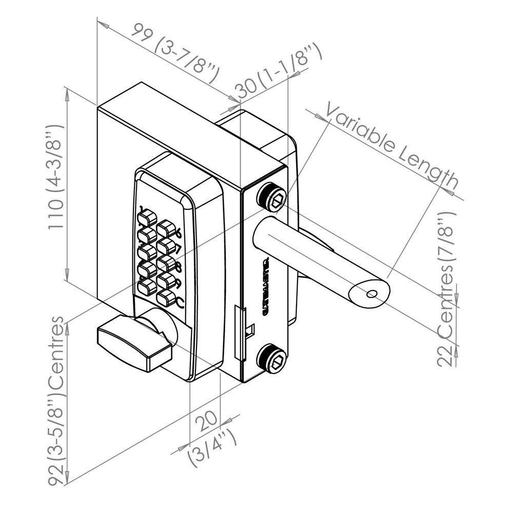 Gatemaster DGLS SelectPro Code Single Sided Keypad Lock for Metal Gates (LEAD TIME: 2-3 DAYS) - Image 2