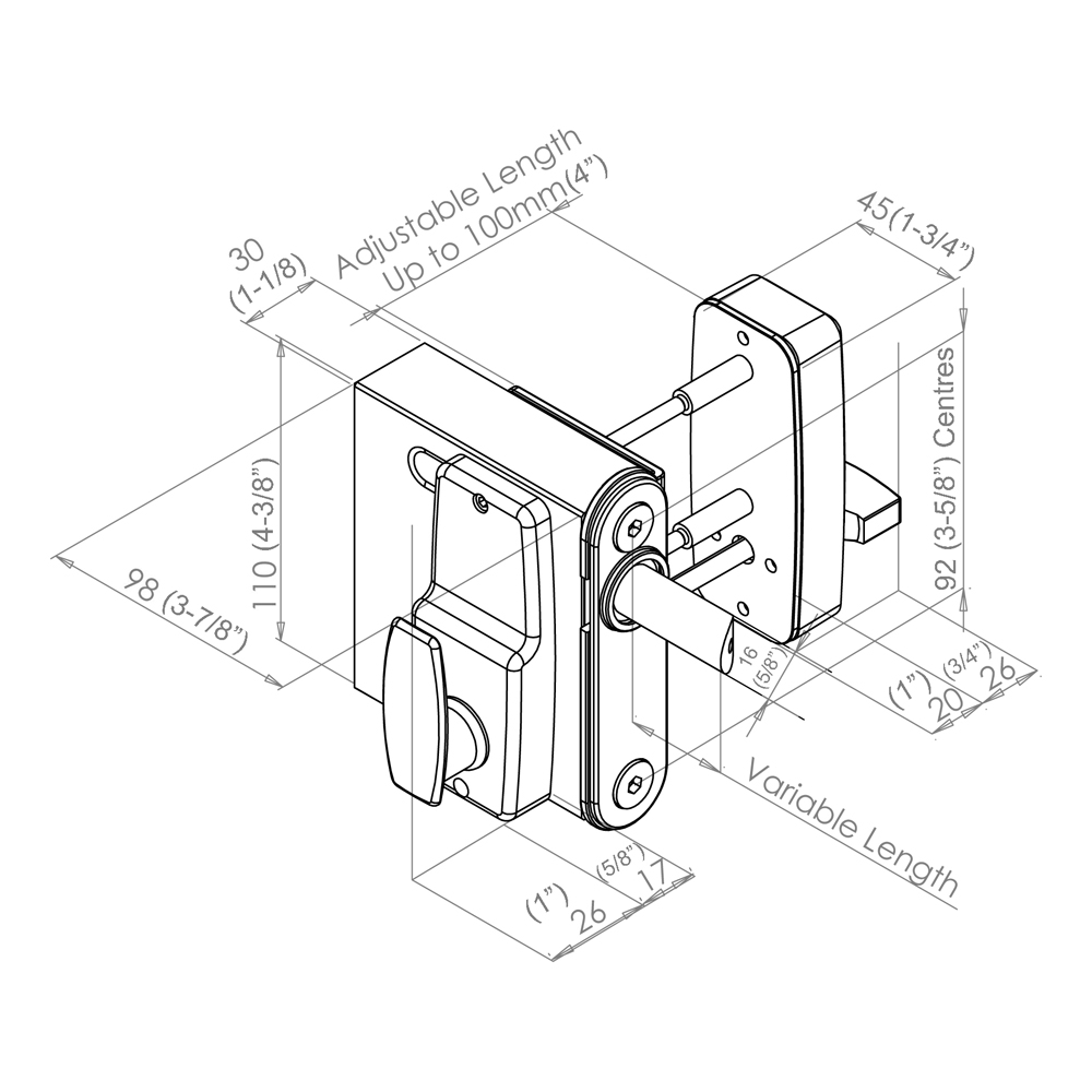 Gatemaster DGLSW SelectPro Code Single Sided Keypad Lock for Wooden Gates (LEAD TIME: 2-3 DAYS) - Image 2