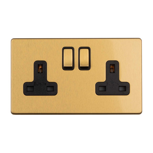 Eurolite ECSB2SOB 2-Gang 13Amp Switched Socket (LEAD TIME: 2-3 DAYS)
