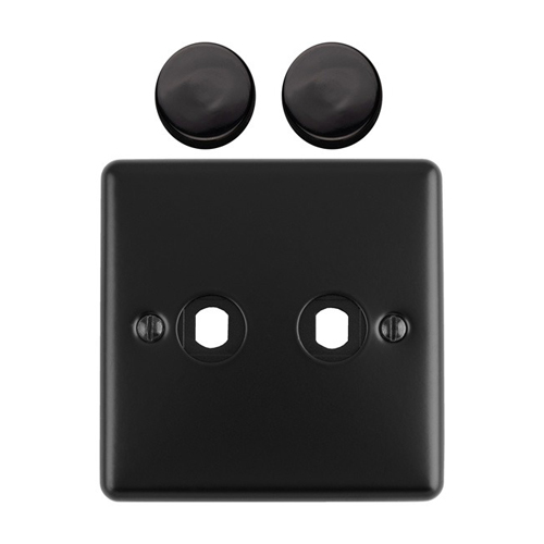 Eurolite EN2DIMMBB Dimmer Switch Plate-Matt Black-2-Gang (LEAD TIME: 2-3 DAYS)