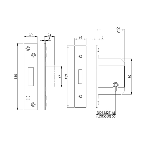 Eurospec Easi-T BS3621:2017 British Standard Mortice Deadlock - Image 2