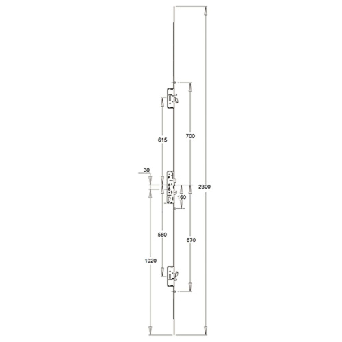 Kenrick Excalibur Latch 3 Hooks 2 Anti Lift Pins 3 Rollers Multipoint Door Lock - Option 2 (top hook to spindle = 615mm) - Image 2
