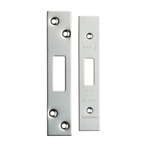 Eurospec FSF5007BSS Easi-T Forend Strikes & Fixing Pack Deadlocks - Bright Stainless Steel Square Forend (LEAD TIME: 2-3 DAYS)