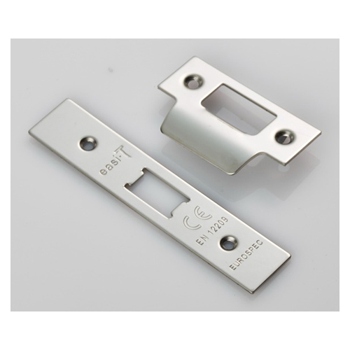 Eurospec FSF5008BSS Forend Strike & Fixing Pack To Suit Flat Latch FLL5030 - Bright Stainless Steel Square Forend (LEAD TIME: 2-3 DAYS)