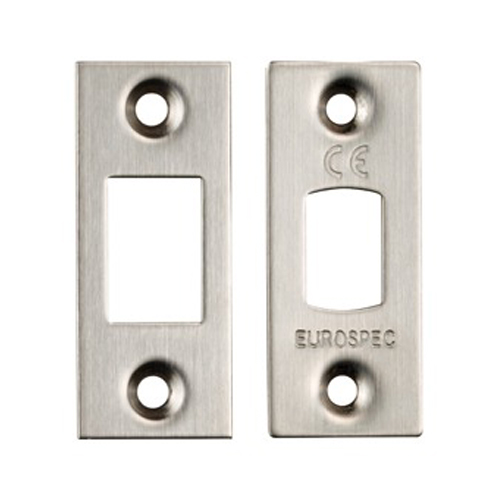 Eurospec FSF5010SSS Forend Strike & Fixing Pack To Suit Heavy Duty Tubular Deadbolt - Satin Stainless Steel Square Forend (LEAD TIME: 2-3 DAYS)