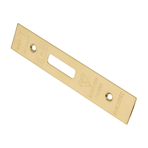 Eurospec FSF5019PVD Easi-T Forend Strike & Fixing Pack To Suit Euro Profile BS Cylinder Deadlock - PVD Square Forend (LEAD TIME: 2-3 DAYS)