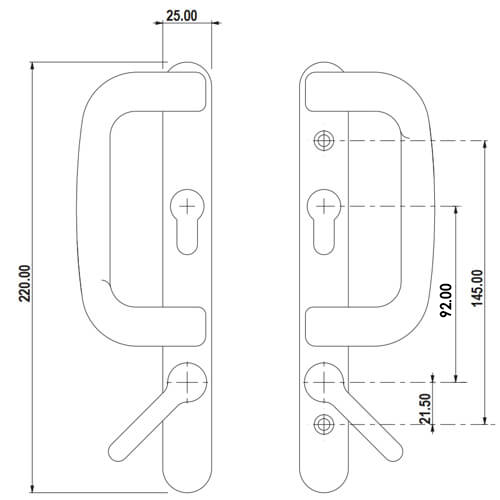 Trojan Sparta Handle Set for Patio Doors - Image 5