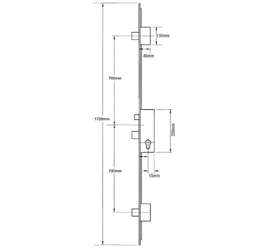Fullex Key Wind Latch 3 Deadbolts Multipoint Door Lock - Image 2
