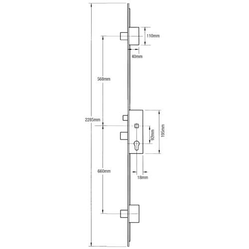 GU Europa Latch 3 Deadbolts Lift Lever Multipoint Door Lock - Option 1 - Image 2