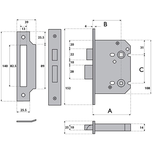 Imperial Locks G8020 Bathroom Mortice Lock - Image 2