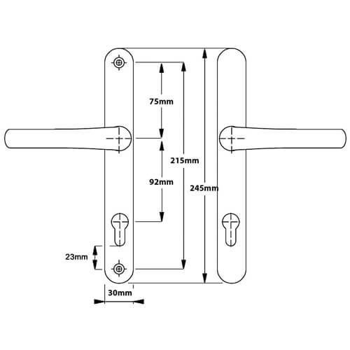 Hoppe Birmingham Sprung Lever Lever UPVC Multipoint Door Handles - 92mm PZ 215mm Screw Centres - Image 6