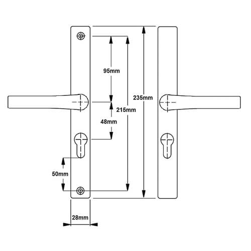 Hoppe London Lever Lever UPVC Multipoint Door Handles - 48mm PZ Sprung 215mm Screw Centres - Image 5