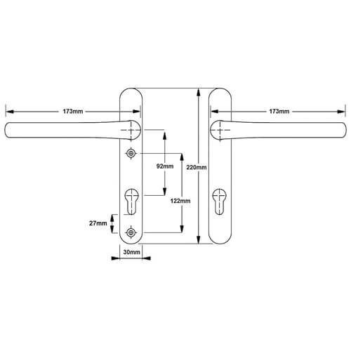 Hoppe Paris Extended Lever Lever UPVC Multipoint Door Handles - 92mm PZ Unsprung 122mm Screw Centres - Image 4