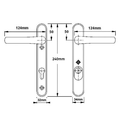 Hoppe Atlanta PAS24 Lever Lever UPVC Multipoint Door Handles - 92mm PZ Unsprung 122mm Screw Centres - Image 5