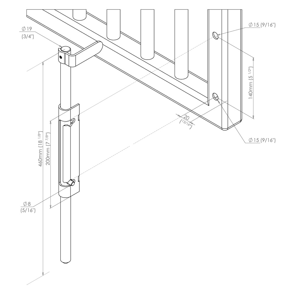 Gatemaster LDB/LDBSS Locking Drop Bolt (LEAD TIME: 2-3 DAYS) - Image 2