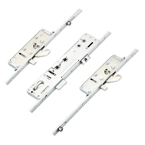 Lockmaster Latch Deadbolt 2 Hooks 2 Anti Lift Pins 2 Rollers Lift Lever or Double Spindle Multipoint Door Lock (top hook to spindle = 520mm)