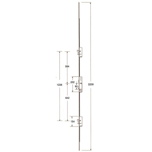Yale Lockmaster Latch Deadbolt 2 Hooks 2 Anti Lift Pins Lift Lever Bifold Multipoint Door Lock -Smarts ALUK version (top hook to spindle = 584mm) - Image 2