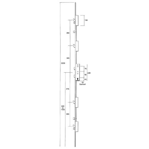 Lockmaster Latch Deadbolt 4 Hooks 2 Anti Lift Pins 2 Rollers Lift Lever or Double Spindle Multipoint Door Lock - Image 2