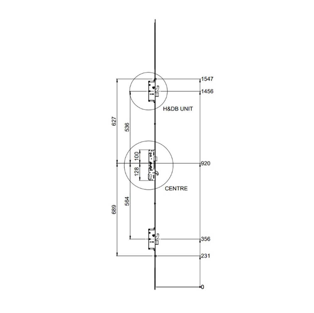 Millenco Mantis 3 Latch 3 Hooks 2 Deadbolts Double Spindle Multipoint Door Lock - Image 2
