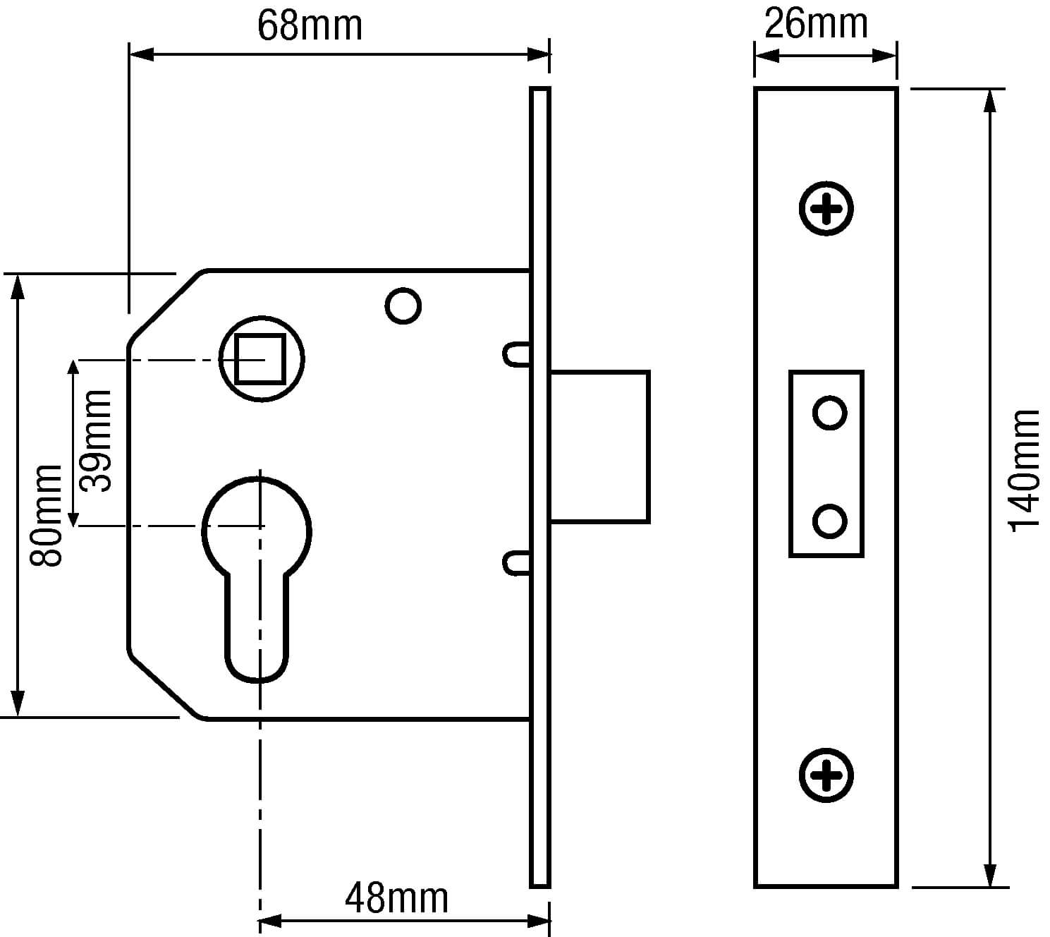 Eurospec 5025 Euro Mortice Nightlatch - Image 2