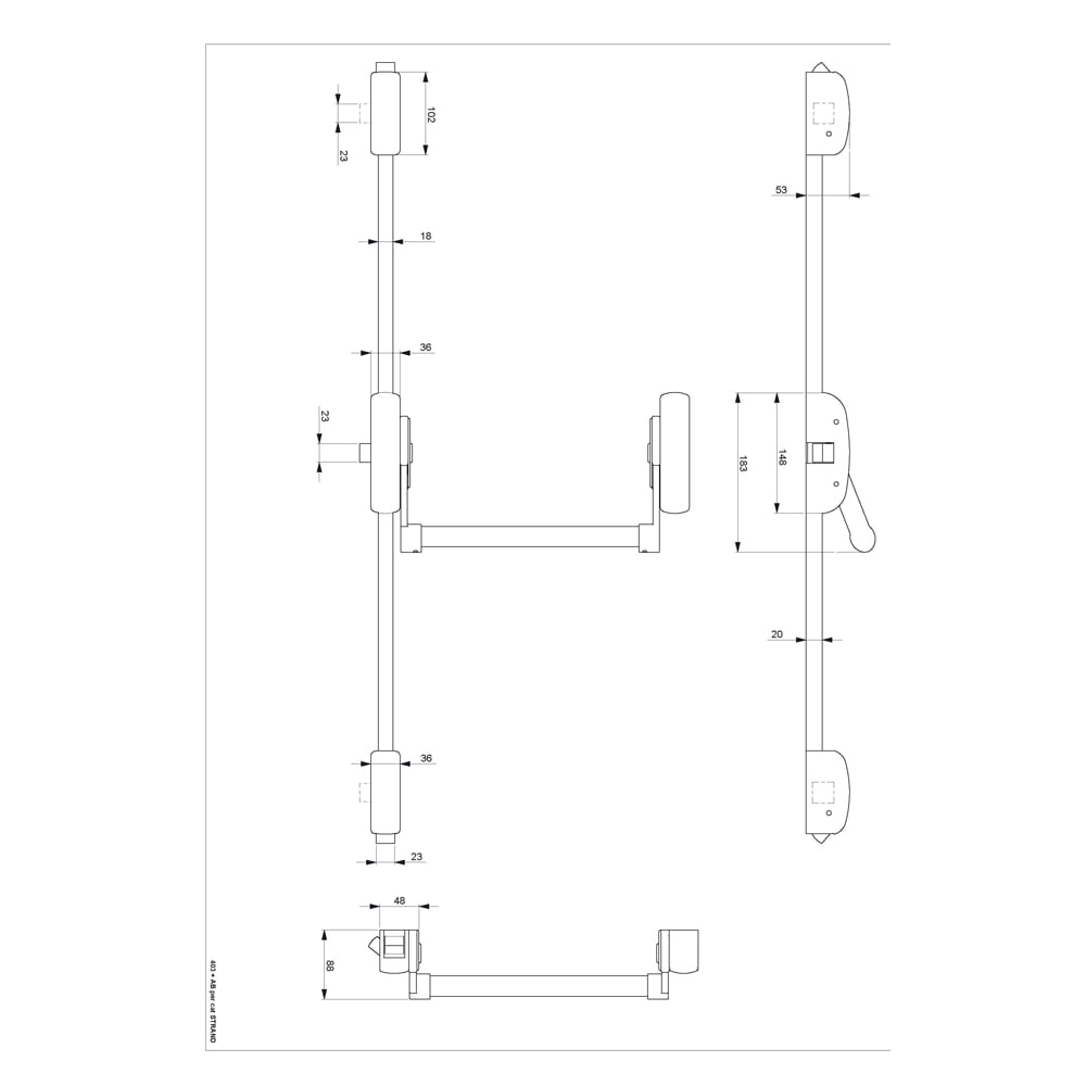 Strand Hardware PH355 Three Point Panic Bolt (LEAD TIME: 5-7 DAYS) - Image 2