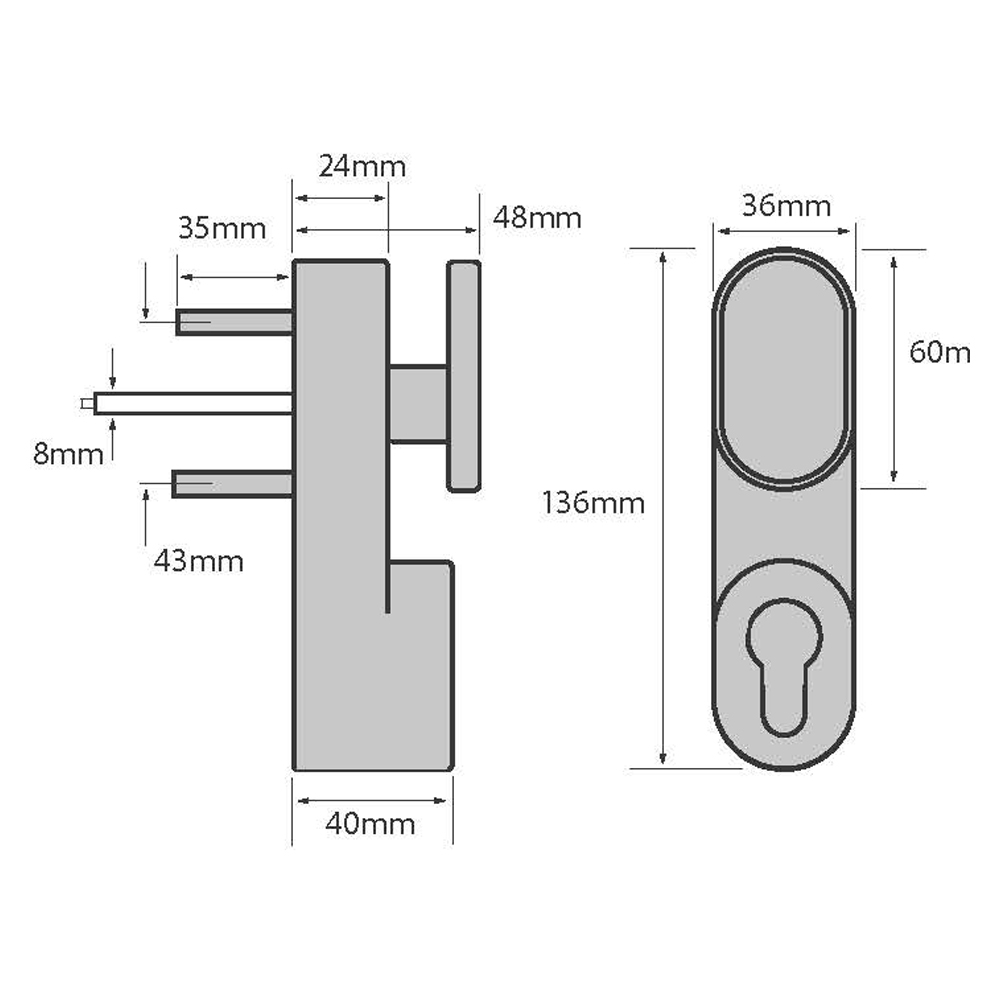 Strand Hardware PH371 Outside Access with Knob (LEAD TIME: 5-7 DAYS) - Image 2