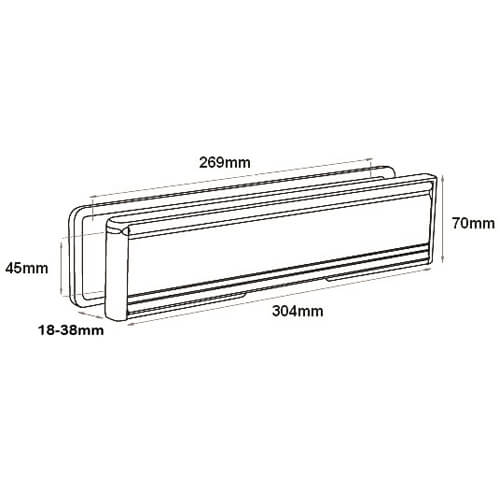 Yale Contura 12" Telescopic Letterplate for UPVC Doors - 20-40mm - Image 2