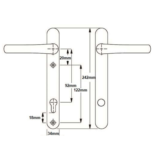 Brisant Secure Ultion TS007 2* Lever Lever UPVC Multipoint Door Handles - 92mm PZ Sprung 122mm Screw Centres - Image 2