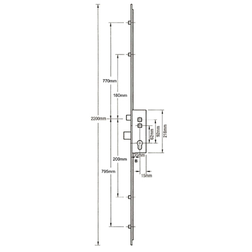 Avocet Latch Deadbolt 4 Rollers Double Spindle Multipoint Door Lock - Image 2